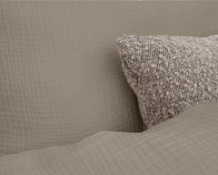 Dekbedovertrek Mousseline Taupe 140 x 220 - 1-persoons dekbedovertrek