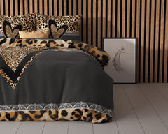 Dekbedovertrek Panter Liefde Hart Bruin 140 x 200/220 - 1-persoons dekbedovertrek