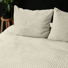 Dekbedovertrek Rib Teddy Creme 140 x 200/220 - 1-persoons dekbedovertrek