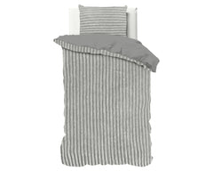 Dekbedovertrek Rib Teddy Grijs 140 x 200/220 - 1-persoons dekbedovertrek