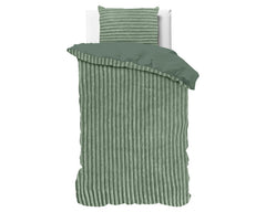 Dekbedovertrek Rib Teddy Groen 140 x 200/220 - 1-persoons dekbedovertrek