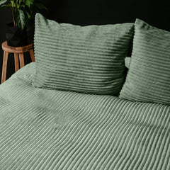 Dekbedovertrek Rib Teddy Groen 140 x 200/220 - 1-persoons dekbedovertrek