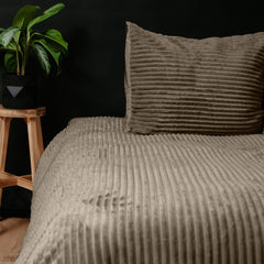 Dekbedovertrek Rib Teddy Taupe 140 x 200/220