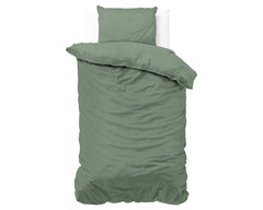 Dekbedovertrek Satin Point Groen 140 x 220 - 1-persoons dekbedovertrek