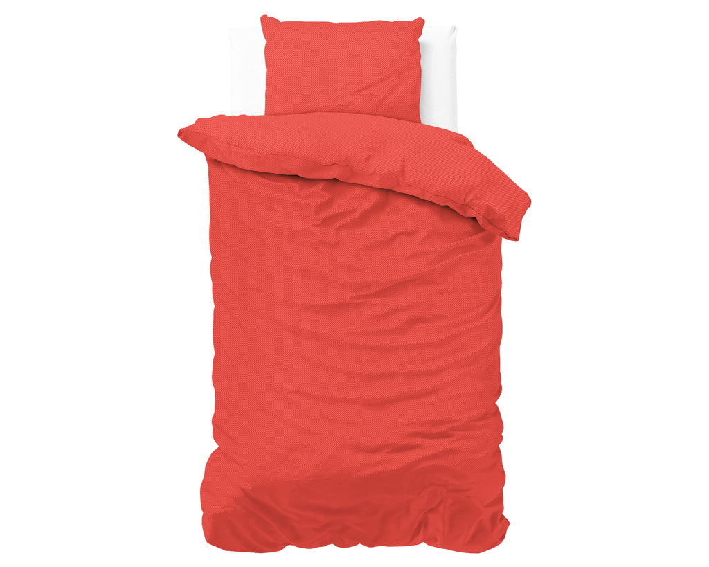 Dekbedovertrek Satin Point Rood 140 x 220 - 1-persoons dekbedovertrek
