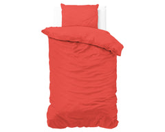 Dekbedovertrek Satin Point Rood 140 x 220 - 1-persoons dekbedovertrek