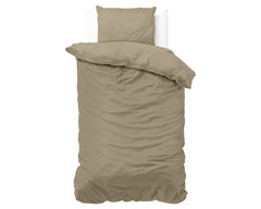 Dekbedovertrek Satin Point Taupe 140 x 220 - 1-persoons dekbedovertrek