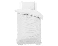 Dekbedovertrek Satin Point Wit 140 x 220 - 1-persoons dekbedovertrek
