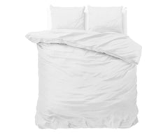 Dekbedovertrek Satin Point Wit 200 x 220 - 2-persoons dekbedovertrek