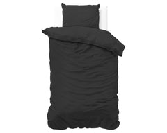 Dekbedovertrek Satin Point Zwart 140 x 220 - 1-persoons dekbedovertrek