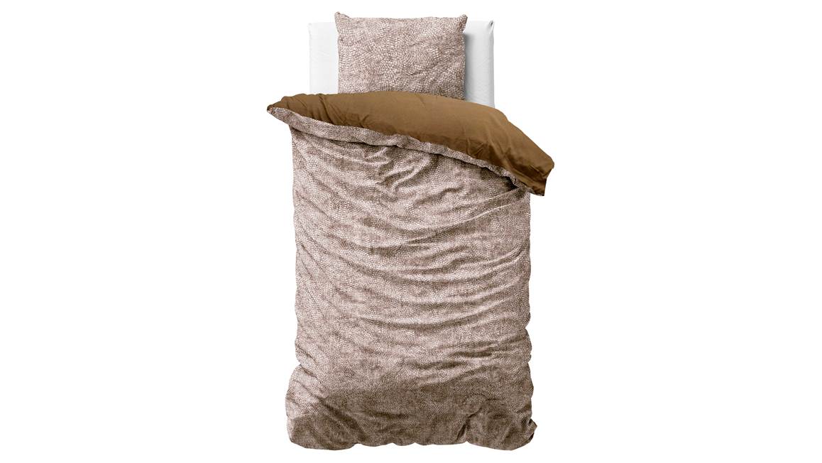 Dekbedovertrek Signature Velvet Katoen Aria Bruin 140 x 220 - 1-persoons dekbedovertrek