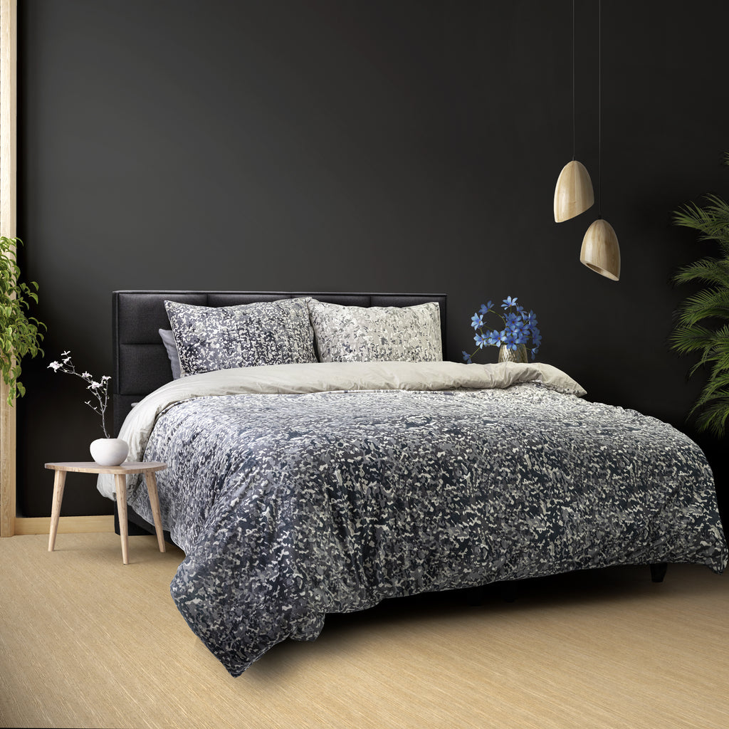 Dekbedovertrek Signature Velvet Katoen Emma Antraciet 200 x 220 - 2-persoons dekbedovertrek