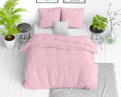 Dekbedovertrek Stonewashed Roze 140 x 220 - 1-persoons dekbedovertrek