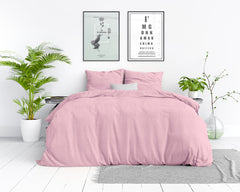 Dekbedovertrek Stonewashed Roze 140 x 220 - 1-persoons dekbedovertrek