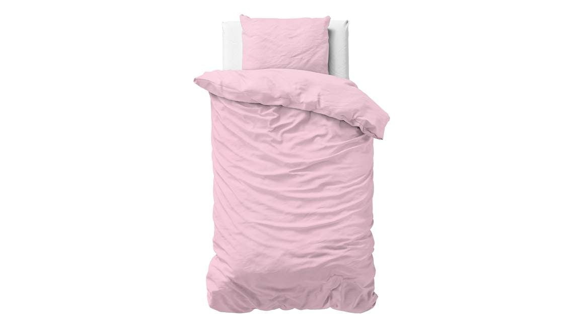 Dekbedovertrek Stonewashed Roze 140 x 220 - 1-persoons dekbedovertrek