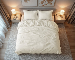 Dekbedovertrek Teddy Katoen Beige 140 x 200/220 - 1-persoons dekbedovertrek