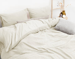 Dekbedovertrek Teddy Katoen Beige 140 x 200/220 - 1-persoons dekbedovertrek