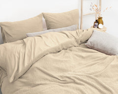 Dekbedovertrek Teddy Taupe 140 x 220 - 1-persoons dekbedovertrek