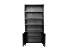 HSM-collectie Wandkast Met 4 Vakken-100x42x215-Zwart-Teakfineer