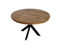 HSM-collectie - Round Dining Table Melbourne - 80x80x76 - Naturel/Zwart - Mango/Metaal