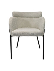 HSM-collectie - Eetkamerstoel Luca S/2 - 57x60x81 - Wit/Zwart - Stof/Metaal