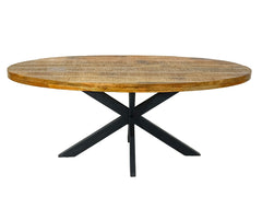 Ovale eettafel 190x100cm Eetkamertafel Liverpool massief mangohout