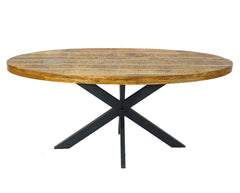 Ovale eettafel 190x100cm Eetkamertafel Liverpool massief mangohout
