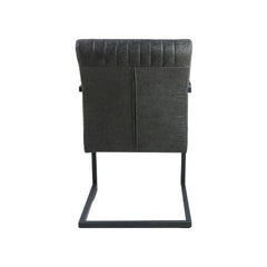 HSM-collectie-Eetkamerstoel Texas Met Arm-55x50x85-Grafiet/Grijs-Leder/Metaal