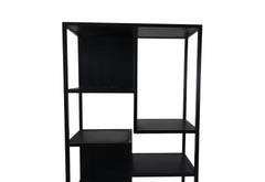HSM-collectie - Open boekenkast Levels - 78x35x178 - Zwart - Mango/Metaal