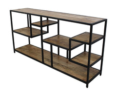 HSM-collectie - Open boekenkast Levels - 160x38x80 - Naturel/Zwart - Mango/Metaal