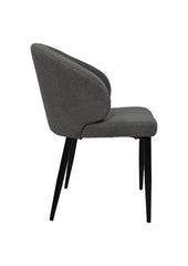 HSM-collectie-Eetkamerstoel Yuna S/2-60x54x82.5-Grijs/Zwart-Stof/Metaal