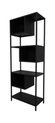 HSM-collectie - Open boekenkast Manhattan - 65x35x175 - Zwart - Metaal