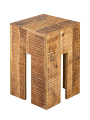 Hocker vierkant 28 x 45 x 28 cm Bloemenzuil Krukje Bloemenkruk Bijzettafel Mangohout