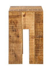 Hocker vierkant 28 x 45 x 28 cm Bloemenzuil Krukje Bloemenkruk Bijzettafel Mangohout