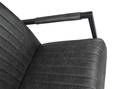 HSM-collectie - Eetkamerstoel Texas Met Arm S/2 - 55x50x85 - Grijs/Zwart - Leder/Metaal - Eetkamerstoel