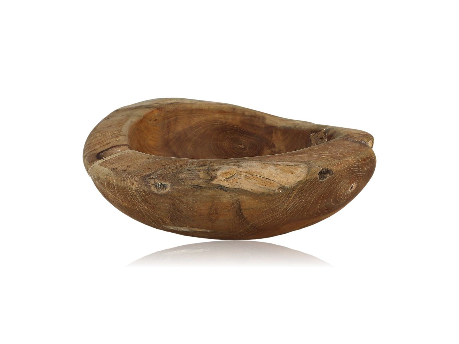 HSM-collectie - Fruitschaal Medium - ø28-35x10 - Naturel - Teak - Fruitschaal