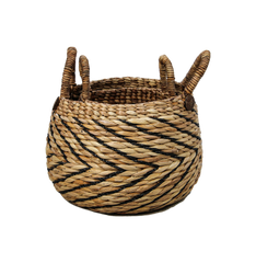 HSM-collectie Mandenset S/2-ø40x42/ø30x36-Natuur/Zwart-Waterhyacint - Opbergmand