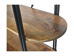 HSM-collectie Wandkast Met 4 Planken-130x39x140-Naturel/Zwart-Mango/Metaal - Vakkenkast
