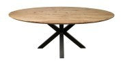 Ovale Eettafel Zurich - 220x100x76 - Naturel/Zwart - Acacia/Metaal