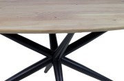 Ovale Eettafel Zurich - 220x100x76 - Naturel/Zwart - Acacia/Metaal