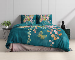Dekbedovertrek Kamala Botanisch Groen 200 x 220