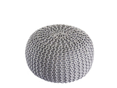Poef Premium grijs ø45cm Gehaakte poef