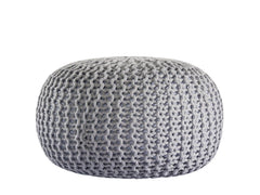 Poef Premium grijs ø45cm Gehaakte poef