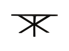 Ovale eettafel - 240x120x77 - Zwart - Mango/Metaal