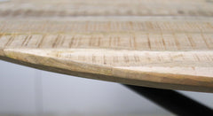 Ovale Eettafel Bern Swiss Edge-180x100x76-Natuur/Zwart-Mango/Metaal
