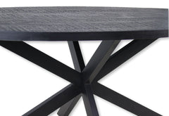 Ovale eettafel Melbourne - 200x100x76 - Zwart - Mango/Metaal