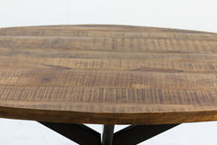 Ovale Eettafel Melbourne-220x110x76-Natuur/Zwart-Mango/Metaal