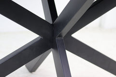 Ovale eettafel Melbourne - 220x110x76 - Zwart - Mango/Metaal