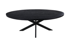 Ovale eettafel Melbourne - 240x110x76 - Zwart - Mango/Metaal