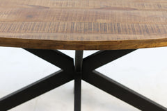 Ovale Eettafel Melbourne-240x110x76-Natuur/Zwart-Mango/Metaal